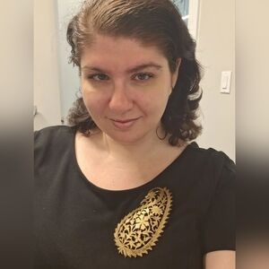 Huge Paisly Gold Floral Brooch